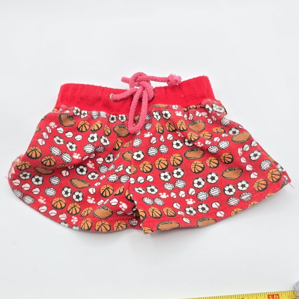VTG Build A Bear Play‎ Ball Red Blue Athletic Shorts Teddy Clothes Outfit